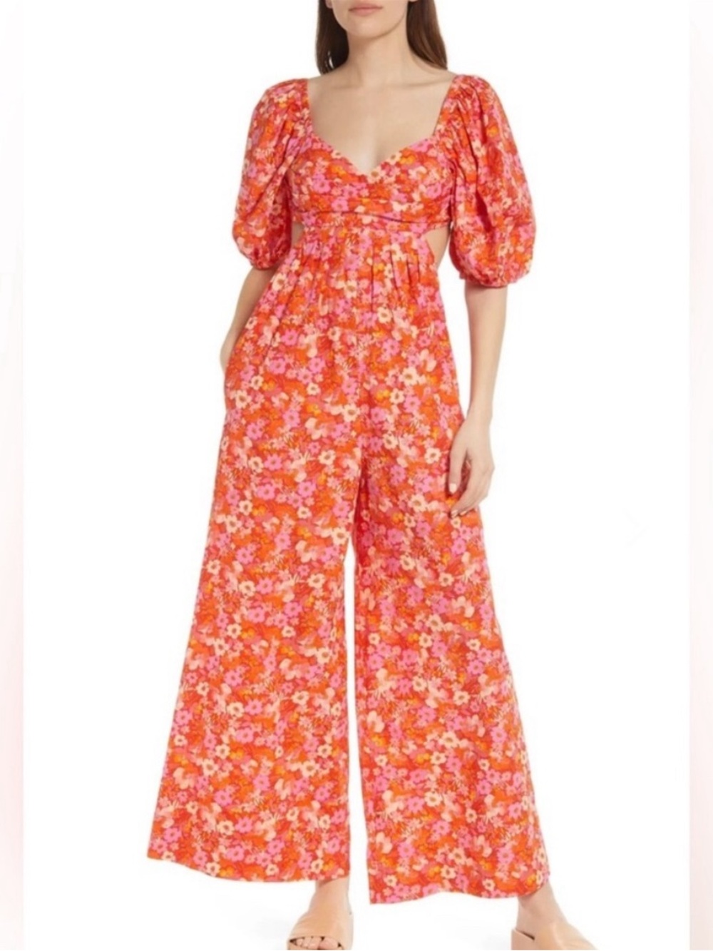 NEW Free People | Amy Floral Cotton Jumpsuit Femme Combo XS